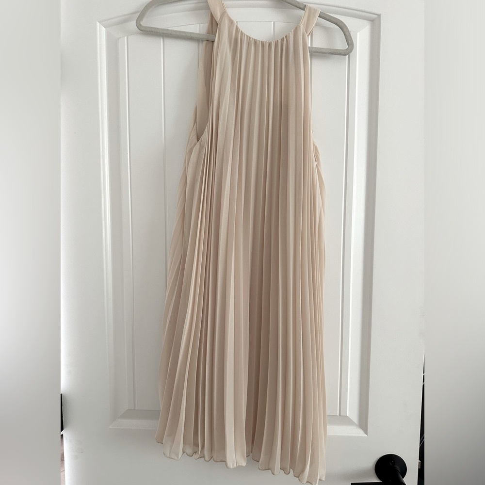 H&M Cream Pleated Halter Dress